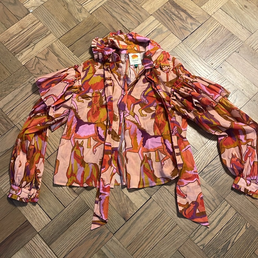 Vibrant Multicolor Ruffled Blouse - image 8